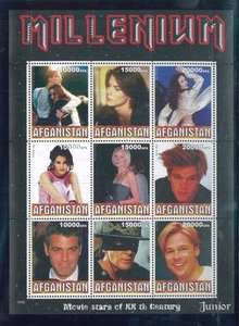 Hoja junior de 9 estrellas de cine millennium del siglo XX montada sin montar o nunca montada Afganistán E14 - Imagen 1 de 1
