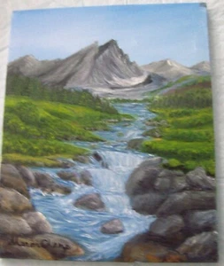 Original Signed Oil Painting on Stretched Canvas 8"x10" Bob Ross Style - Picture 1 of 1