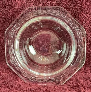 "Cuenco de caramelo/tuerca/baratija vintage de vidrio transparente tejido grabado 5 3/4"" de ancho x 2"" de alto" - Imagen 1 de 8