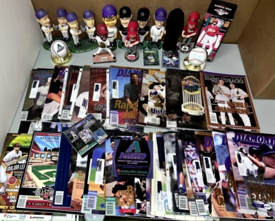 Arizona Diamondbacks SIGNED LOT SCHILLING BASEBALL BOBBLEHEAD WS PROGRAMS SI - Image 1 of 4