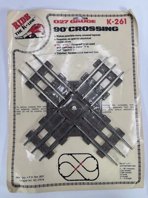 K-LINE K-261 027 GAUGE 90 DEGREE CROSSING New NOS New Old Stock Track - Image 1 of 4