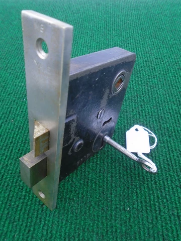 ONE YALE & TOWNE # 300 MORTISE LOCK w/KEY - CIRCA 1927 FULLY RESTORED (18585) Cover