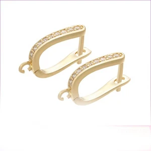 Crystal Stud Earrings Brass Gold Color Accessories Making Earrings Jewelry - Picture 1 of 12