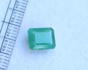 Unheated 2.20 Ct 7*8.5 mm Natural Green ZAMBIAN Emerald Octagon Cut Loose Gems - Picture 1 of 7