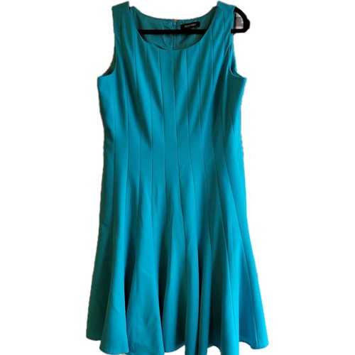 VETEMENTS Abito donna Ellen Tracy blu acqua senza maniche scollo a scoop con spalline zip posteriore taglia 12