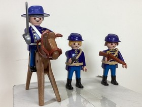 Playmobil 3 Union Yankee Civil War Soldiers From Western City Set 70944 HTF