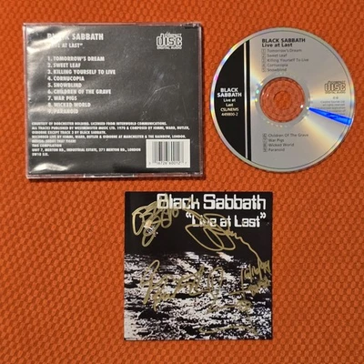 Black Sabbath signed cd Live At Last, 4 members, Original, Vintage, Great Gifts, - Image 1 of 2