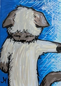 ACEO Cat Painting Original Kittens Play Contemporary Folk Art By Josh Merritt - Picture 1 of 1
