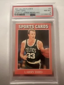 Carte sportive Larry Bird 1991 Allan Kaye's #9 notizie taglio a mano GRADO PSA 8 HOF POP6 - Foto 1 di 5