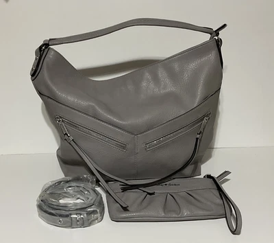 Juicy Couture Bolso de Mano Bolso de Hombro Gris Cuero PU con Muñequera y Correa para el Hombro Foto 1 de 4