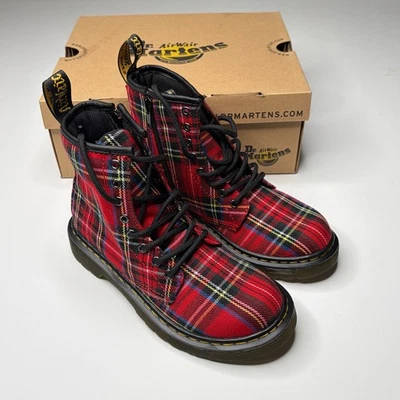 Botas a Cuadros Dr. Martens 1460 Tartán J Rojo Stewart Nuevas Niños 13 Foto 1 de 4