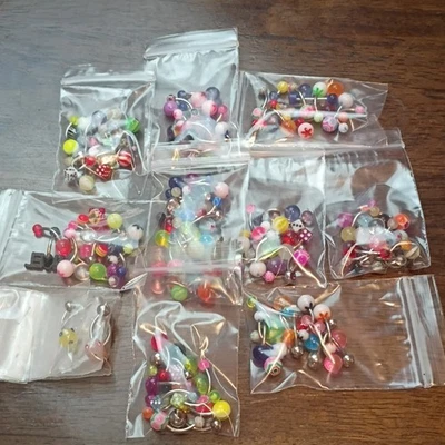 Body Jewelry Replacement Parts Complete Huge Lot Variety Bulk Over 100 - Image 1 of 4