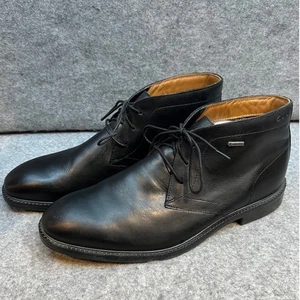 Clarks Gore Tex Black Leather Chukka Boots Mens Size 10 - Picture 1 of 8