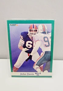 #2 John Davis Buffalo Bills 1991 Fleer NFL Football Trading Card - Foto 1 di 2