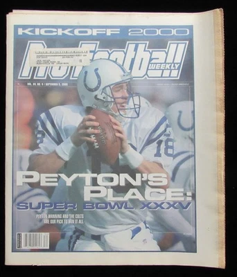 Periódico semanal de fútbol profesional del 5 de septiembre de 2000 Peyton Manning en portada 198244 Foto 1 de 2