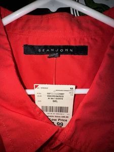 Sean John Herren Hemd mit Knopfleiste Highriskred Kurzarm (Neu mit Etikett) nie getragen 🔥 - Bild 1 von 3