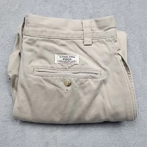 Pantalones de vestir informales Polo Ralph Lauren para hombre 32x30 beige frente plano pantalones - Imagen 1 de 14