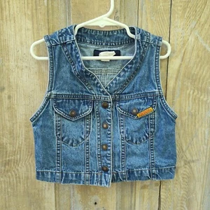 Jordache Girls Light Wash Blue Jean Denim Vest Snaps  Size 6 - Picture 1 of 6