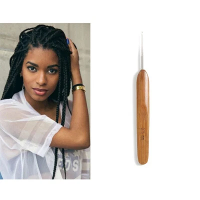 1PC Dreadlock Crochet Hook Set Bamboo Handle Loc Needle Hair Dreads Crochet