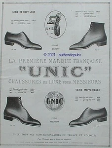PUBLICITE UNIC CHAUSSURES HOMME FORME DANDY TRIUMPH MAPPEMONDE DE 1923 AD PUB - Picture 1 of 1