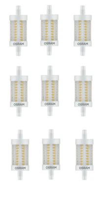 9x OSRAM LED Star Line R7s Stab Röhre 8W=75W warmweiß 78mm EEK:E (Spektrum A-G) - Bild 1 von 4