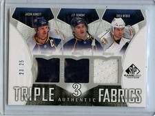 2009-10 SP Game Used Authentic Fabrics Triples #AF3ADW Arnott/ Dumont/ Weber /25