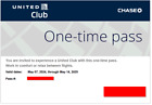 (1) United Airlines Club Lounge One-Time Pass Expires 05/14/25 Fast E-delivery