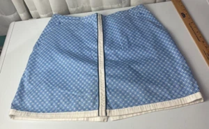 Gonna donna golf coda taglia 14 zip posteriore blu bianca geometrica 3 tasche - Foto 1 di 15