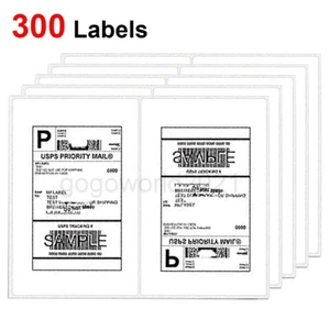 300 Shipping Labels 8.5x5.5 Rounded Corner Self Adhesive 2 Per Sheet Blank USA - Picture 1 of 7