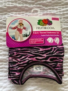 NEW Fruit of the Loom Girl's Comfy Thermal Underwear Set Pink Size XS 4/5* - Picture 1 of 4