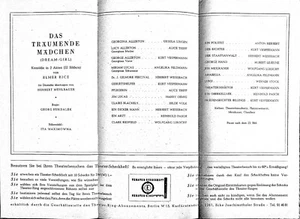 Rarität - Das träumende Mädchen 1950 - Abendzettel - Renaissance-Theater Berlin - Bild 1 von 2