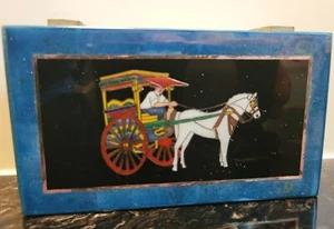 Lacquered Jewelry Trinket Box W/ Inlaid - Nice - Picture 1 of 10
