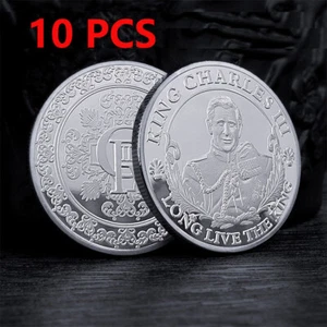 10PCS UK Royal Silver Plated Collectible Challenge Coin 2023 King Charles III - Picture 1 of 3