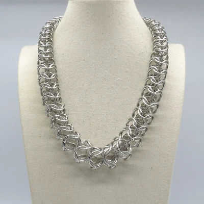 RJ Graziano Byzantine Chain Statement Necklace Silver Tone Hip Hop Edgy 22" - Image 1 of 4