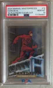 2024 MARVEL MASTERPIECES '92 PLATINUM CLEAR CUT #12 DAREDEVIL PSA 10 POP 1 - Picture 1 of 2