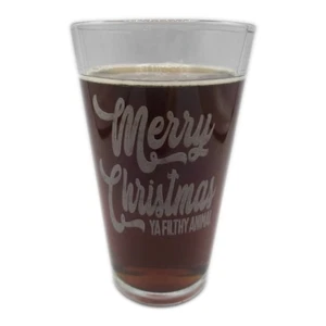 Vaso de pinta FELIZ NAVIDAD YA ANIMAL SUCIO Divertido Grabado Cerveza Hogar solo - Imagen 1 de 2