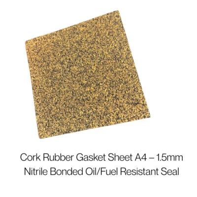 Cork Rubber Gasket Sheet A4 – 1.5mm Nitrile Bonded Oil/Fuel Resistant Seal - Image 1 of 2
