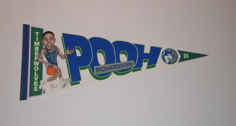 1989 Pooh Richardson Minnesota Timber Wolves pennant 1st Year Season Cover