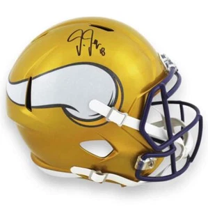 Vikings Justin Jefferson Autographed Signed Flash Rep Helmet - Beckett - Picture 1 of 4