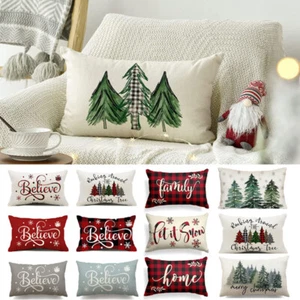 Weihnachten Kissenbezüge weiß rot Elch Schneeflocken Kissenbezug Xmas Wohndeko - Bild 1 von 33