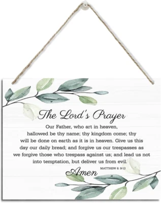 Christian Decor, the Lord'S Prayer Sign, Rustic Hanging Wood Plaque Sign, Religi - Image 1 of 4