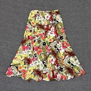 Talbots Women’s 100% Pure Silk Paneled Flared Full Skirt Multi-Color Floral Sz 6 - Picture 1 of 8