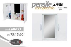 Specchiera Specchio Pensile 3 ANTE da Parete Bagno Ingresso ARMADIO 60*75*15 cm