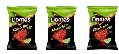 Doritos Flamin' Hot Limon Flavored Tortilla Chips, 9.75 Oz 3 Bags - Image 1 of 4