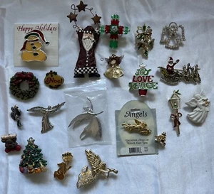 Lot of 21 Holiday Christmas Angels Brooch Pins 5 Signed Gerry’s Lenox Camco - Picture 1 of 20
