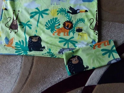 IKEA TWIN BED SHEETS DUVET COVER PILLOW CASE KIDS JUNGLE ANIMALS/W ZIPPER - Image 1 of 4