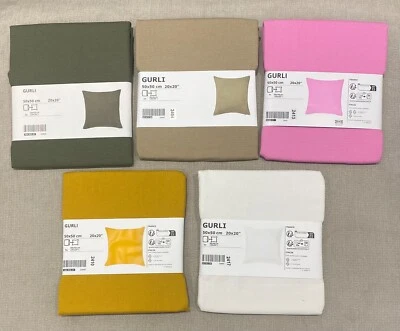 IKEA GURLI Cushion Cover 50x50cm 100% Cotton Green/Pink/Yellow/Beige Zipper New - Image 1 of 4