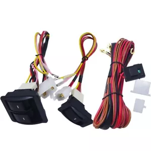 Universal Car Electric Power Window Switch Holder Kit +12V 24V Wire Harness Auto - Picture 1 of 13