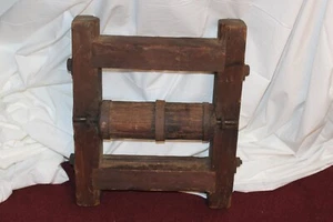 Antique Primitive Wood Log Roller Dolly Blacksmith Americana Saw Mill - Picture 1 of 12