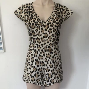 Minkpink Leopard Print Romper Jumpsuit With Flutter Sleeves Size XS - Picture 1 of 5